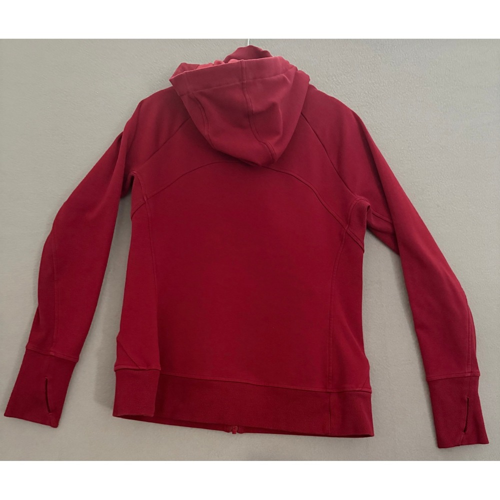 Athleta Women Hoodie Large Dark Red Zip Triumph Long Sleeve Thumbhole Jacket EUC - Picture 11 of 13